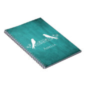 Blauwgroen Notitieboek van vederwild (Rechterzijde)