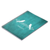Blauwgroen Notitieboek van vederwild (Linkerzijde)