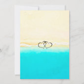 Blauwgroen oceaankust met hooggeachte bruiloft Kaart (Achterkant)