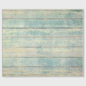 Blauwgroen Ocean Beach Champaign Wood Rustic Cadeaupapier (Vlak)
