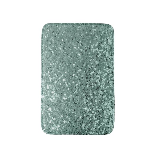 Blauwgroen Ocean Blue Aqua Glitter Sequin Luxe Badmat (Voorkant Verticaal)