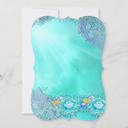 Blauwgroen Ocean Jewel Sweet 16 Birthday Party 2 Kaart (Achterkant)