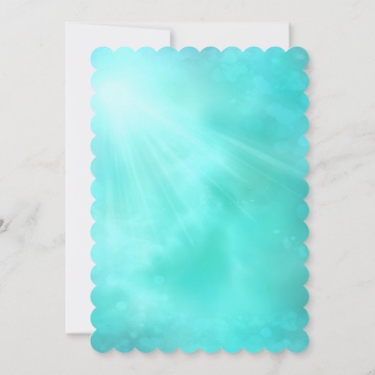 Blauwgroen Ocean Jewel Sweet 16 Birthday Uitnodigi Kaart (Achterkant)