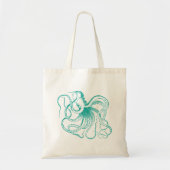 Blauwgroen  octopus illustratie tote bag (Voorkant)