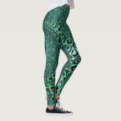 Blauwgroen octopus Tentacles Steampunk Style Fract Leggings (Rechts)