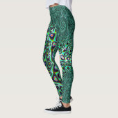 Blauwgroen octopus Tentacles Steampunk Style Fract Leggings (Links)