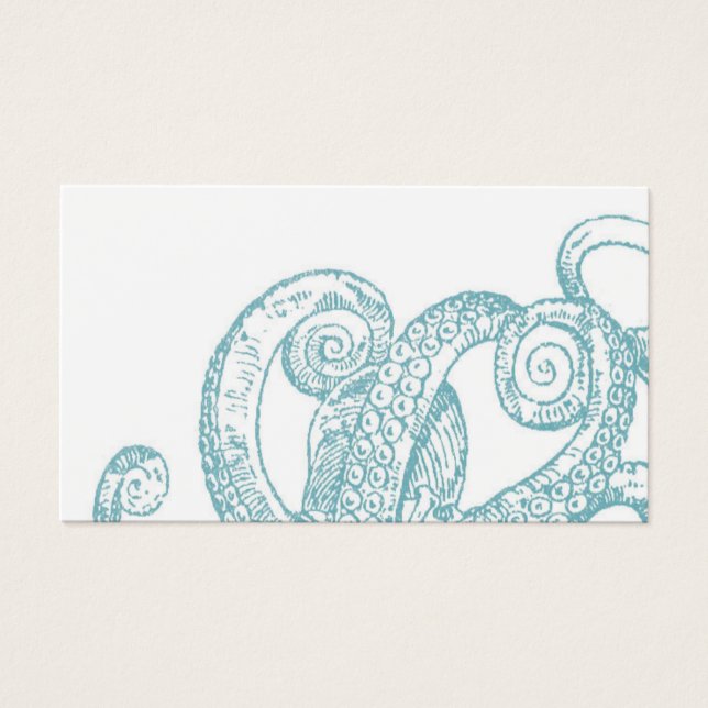 Blauwgroen octopus tentakels visitekaartjes (Voorkant)