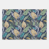 Blauwgroen Oerwouden bladeren inpakpapier (Voorkant 3)