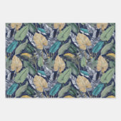 Blauwgroen Oerwouden bladeren inpakpapier (Voorkant)