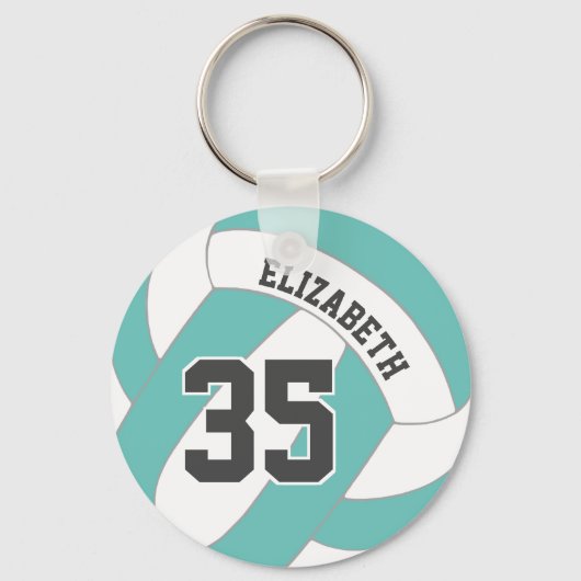 blauwgroen of ENIG kleurenmerk met witte meisjes v Sleutelhanger (Achterkant)