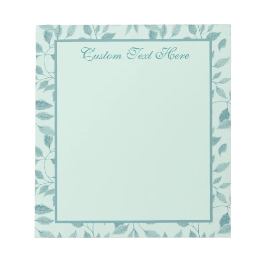 Blauwgroen oliepatroon Gepersonaliseerd Notitiebl Notitieblok (Voorkant)