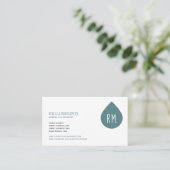 Blauwgroen olievelden Initialen Essentiële oliën Visitekaartje (Staand voorkant)