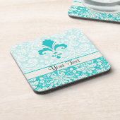 Blauwgroen olievleur drankjes onderzetter (Linkerzijde)