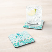 Blauwgroen olievleur drankjes onderzetter (Rechterzijde)