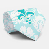 Blauwgroen olievleur stropdas (Opgerold)