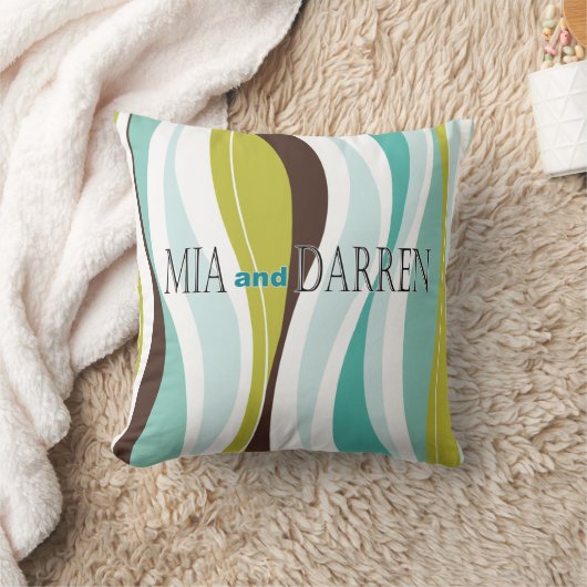 Blauwgroen olijfdesigner kussen (Deken)