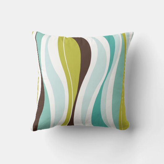 Blauwgroen olijfdesigner kussen (Achterkant)