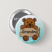 Blauwgroen oma teddybeer Baby shower Ronde Button 5,7 Cm (Voorkant /achterkant)