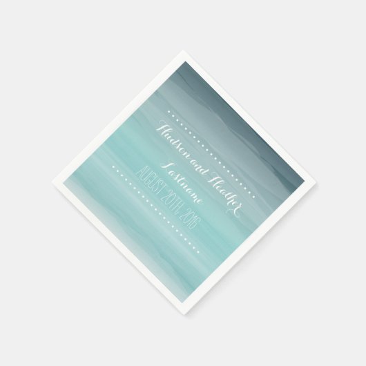 Blauwgroen Ombre bruiloft servetten (Hoek)