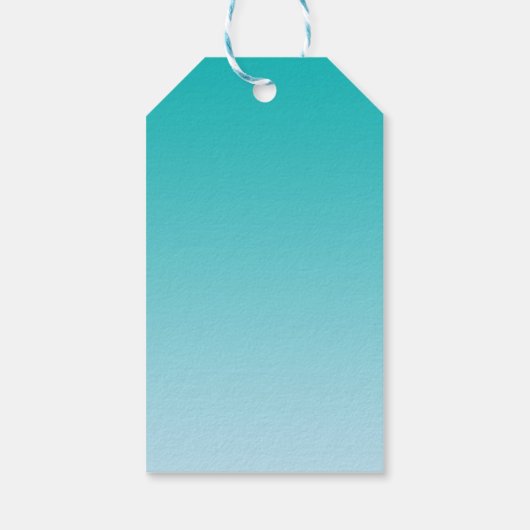 Blauwgroen Ombre Cadeaulabel (Achterkant)