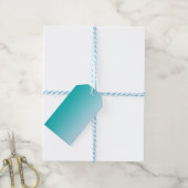 Blauwgroen Ombre Cadeaulabel (Met Touw)