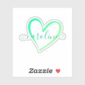 Blauwgroen Ombre Calligrafie Calligrafische Naam H Sticker (Vel)