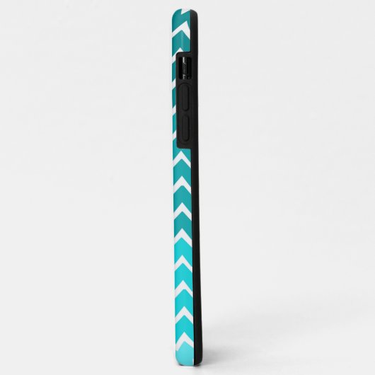 Blauwgroen Ombre Chevron Persoonlijke iPhone Case (Achterkant/links)