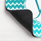 Blauwgroen Ombre Chevron Persoonlijke Muismat (Hoek)