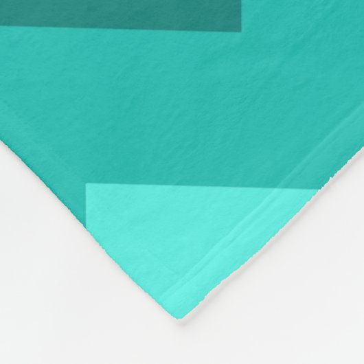 Blauwgroen Ombre Chevrons Monogram Fleece Blanket (Hoek)