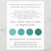 Blauwgroen ombre-cirkels, schilder en decorator flyer (Voorkant)