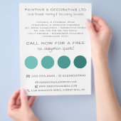 Blauwgroen ombre-cirkels, schilder en decorator flyer (Hand)