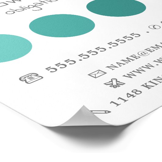 Blauwgroen ombre-cirkels, schilder en decorator poster (Hoek)