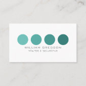 Blauwgroen ombre-cirkels, schilder en decorator visitekaartje (Voorkant)