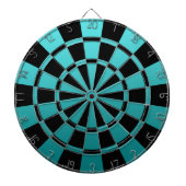 Blauwgroen ombre en zwart dartbord (Voorkant)