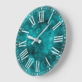 Blauwgroen Ombre Glam Glitter Lips Patroon Grote Klok (Hoek)