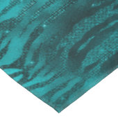 Blauwgroen Ombre Glam Glitter Tiger Stripes Patroo Tafelkleed (Gekanteld)