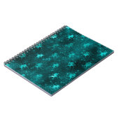 Blauwgroen Ombre Glam Glitter Unicorns Patroon Notitieboek (Linkerzijde)