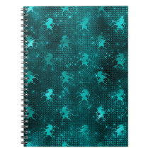 Blauwgroen Ombre Glam Glitter Unicorns Patroon
