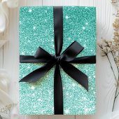 Blauwgroen Ombre Glitter Cadeaupapier