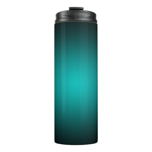 Blauwgroen Ombre Groen Gradient Modern Minimalisti Thermosbeker (Voorkant)