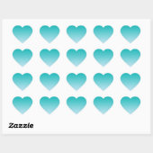 Blauwgroen Ombre Hart Sticker (Vel)