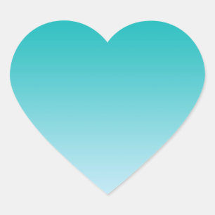 Blauwgroen Ombre Hart Sticker