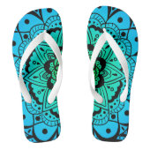 Blauwgroen Ombré Mandala Vloeister van Teenslipper Teenslippers (Voetbed)