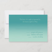 Blauwgroen Ombre met Ster RSVP Kaartje (Achterkant)