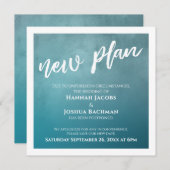 Blauwgroen Ombre nieuw plan uitgesteld bruiloft Ka Kaart (Voorkant / Achterkant)