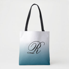 Blauwgroen Ombre over om het even welke Kleur met  Tote Bag
