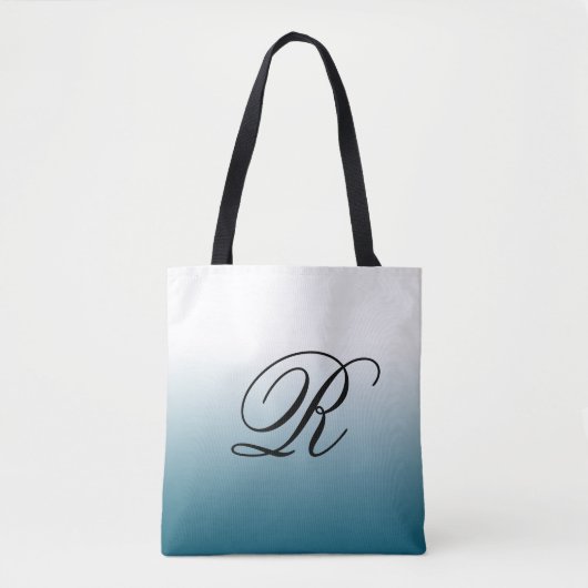 Blauwgroen Ombre over om het even welke Kleur met  Tote Bag (Voorkant)