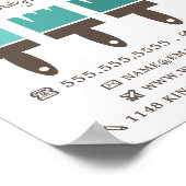 Blauwgroen Ombre-penselen, schilder en decorator Poster (Hoek)