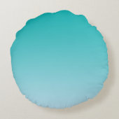 Blauwgroen Ombre Rond Kussen (Achterkant)
