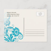 Blauwgroen Ombre Save the Date Briefkaart (Achterkant)